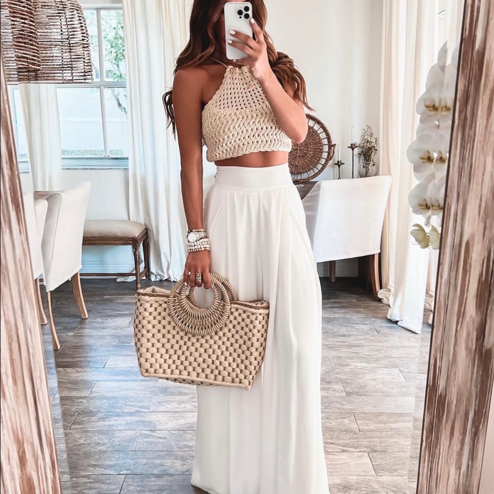 SOLD- Crochet Skirt And Crop Top SET - Picture 3 of 12
